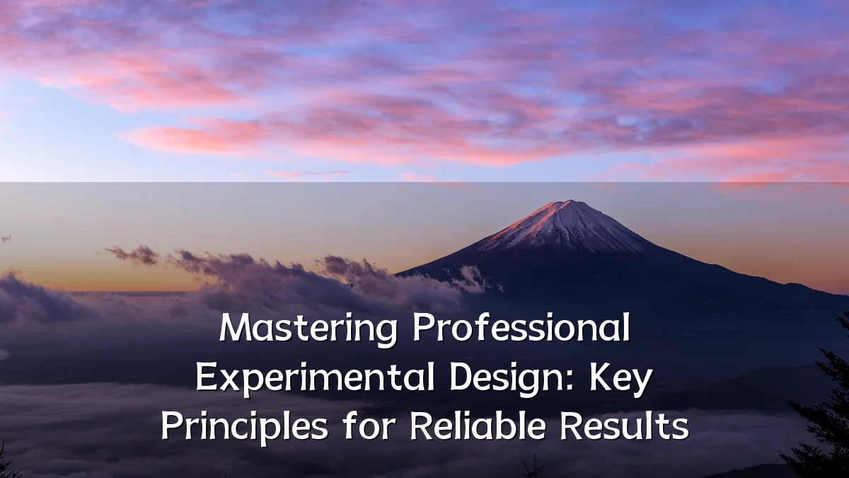 Mastering Professional Experimental Design: Key Principles for Reliable Results