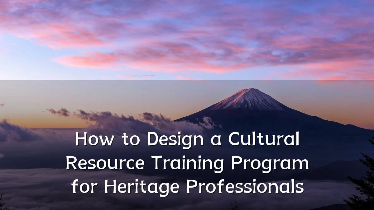 How to Design a Cultural Resource Training Program for Heritage Professionals