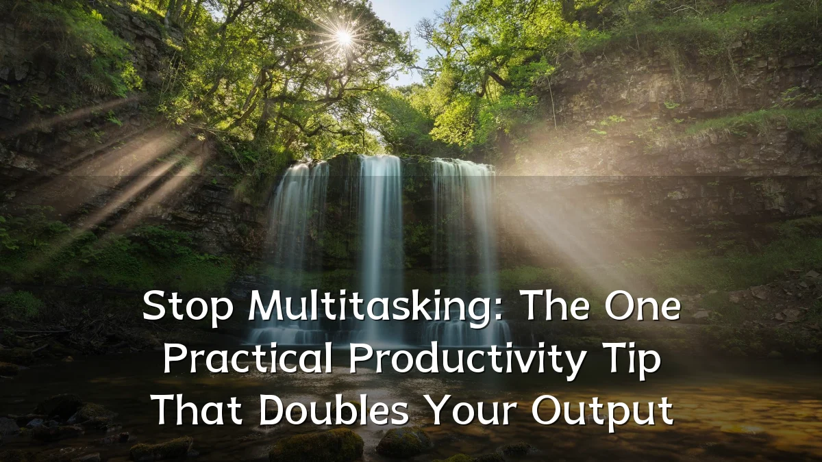 Stop Multitasking: The One Practical Productivity Tip That Doubles Your Output